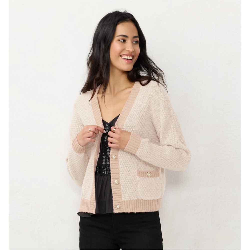 Women's LC Lauren Conrad Metallic Cardigan Sweater small